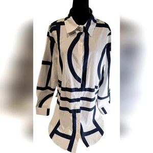 Untagged Geometric Design Business Blouse XL